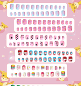 Kids False Nail Girls Cartoon Press on Nails,24 Pcs/Box